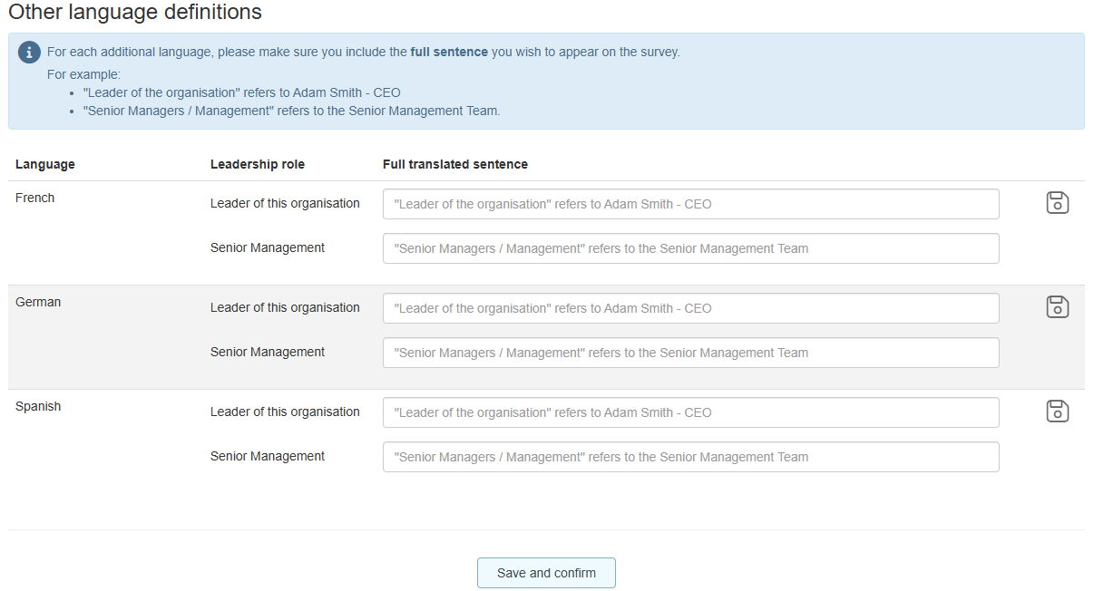 Survey Language Examples How can I send surveys in different languages?
